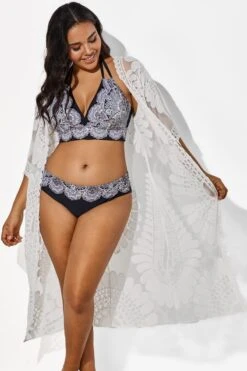 White Vacation Women Embroidery Cover Up -Bikini By Muse b cscu002 2