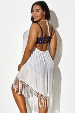 White Backless Women Tassels Cover Up -Bikini By Muse b cscu009 5