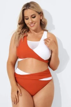 Red & White Wrap Fashion Bikini Set For Lady -Bikini By Muse b debk015001 4