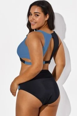 V-Neck Colorblock Stylish Wrap Swimsuits Bikini Top -Bikini By Muse b debk015005 55 1