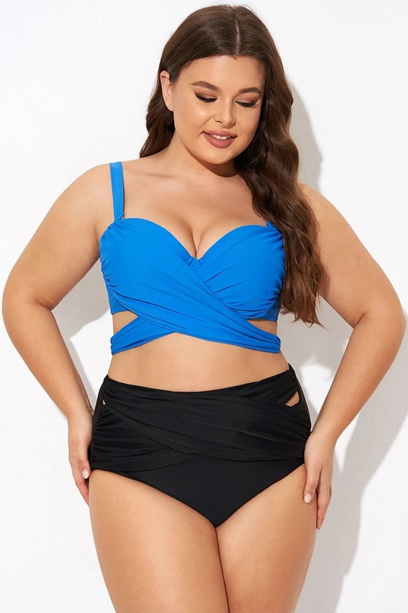 Blue Wrap Front Women Bikini Top 1 Blue Wrap Front Women Bikini Top