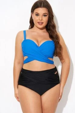 Blue Wrap Front Women Bikini Top 8 Blue Wrap Front Women Bikini Top -Bikini By Muse b debk042001 3