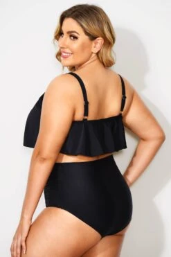 Black Sexy Scoop Neck High Waist Bikini Set -Bikini By Muse b debk063001 2