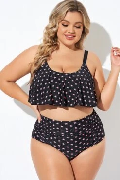 Star Pattern Ruffle Women Bikini Top -Bikini By Muse b debk063006 3