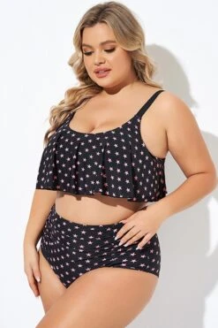 Star Pattern Ruffle Women Bikini Top -Bikini By Muse b debk063006 6