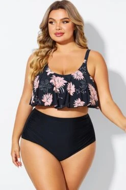 Floral Print Sexy Scoop Neck Bikini Top -Bikini By Muse b debk063011 4 1