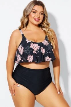 Floral Print Sexy Scoop Neck Bikini Top -Bikini By Muse b debk063011 6 1