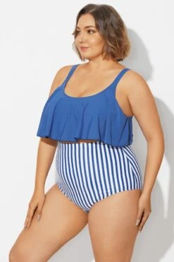 Navy Sexy Scoop Adjustable Straps Bikini Top -Bikini By Muse b debk063012 6