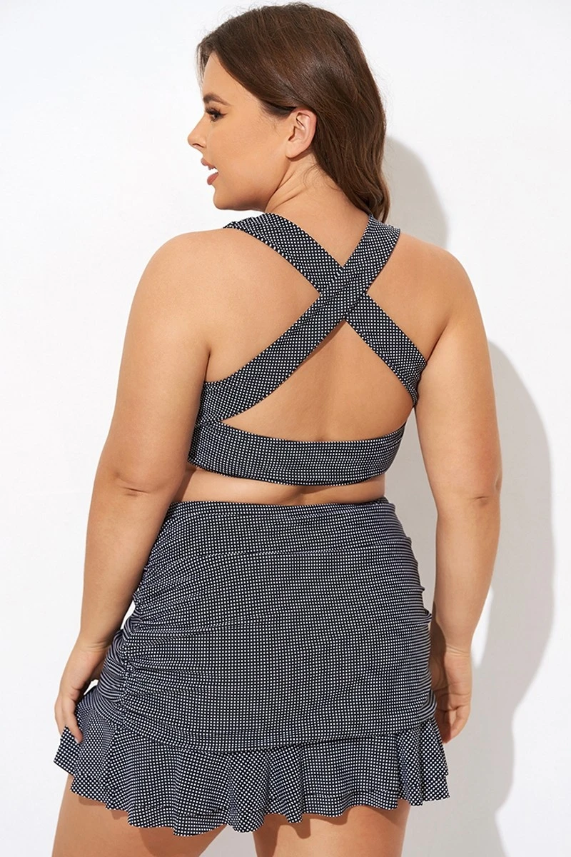 Black Checkers Pattern Knot Bikini Top 2 Black Checkers Pattern Knot Bikini Top - Image 2