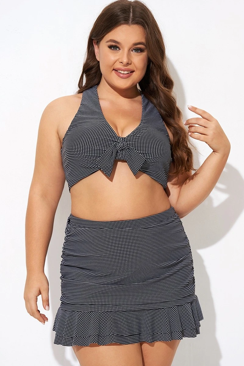 Black Checkers Pattern Knot Bikini Top 5 Black Checkers Pattern Knot Bikini Top - Image 5