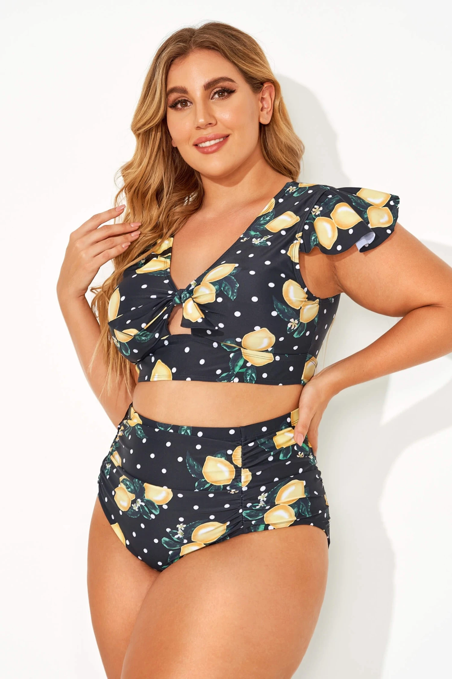 Lemon Flutter Cap Short Sleeve Bikini Top 3 Lemon Flutter Cap Short Sleeve Bikini Top - Image 3