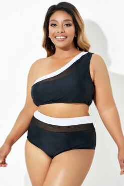 Trendy One Shoulder Bikini Top For Lady -Bikini By Muse b debk106001 3