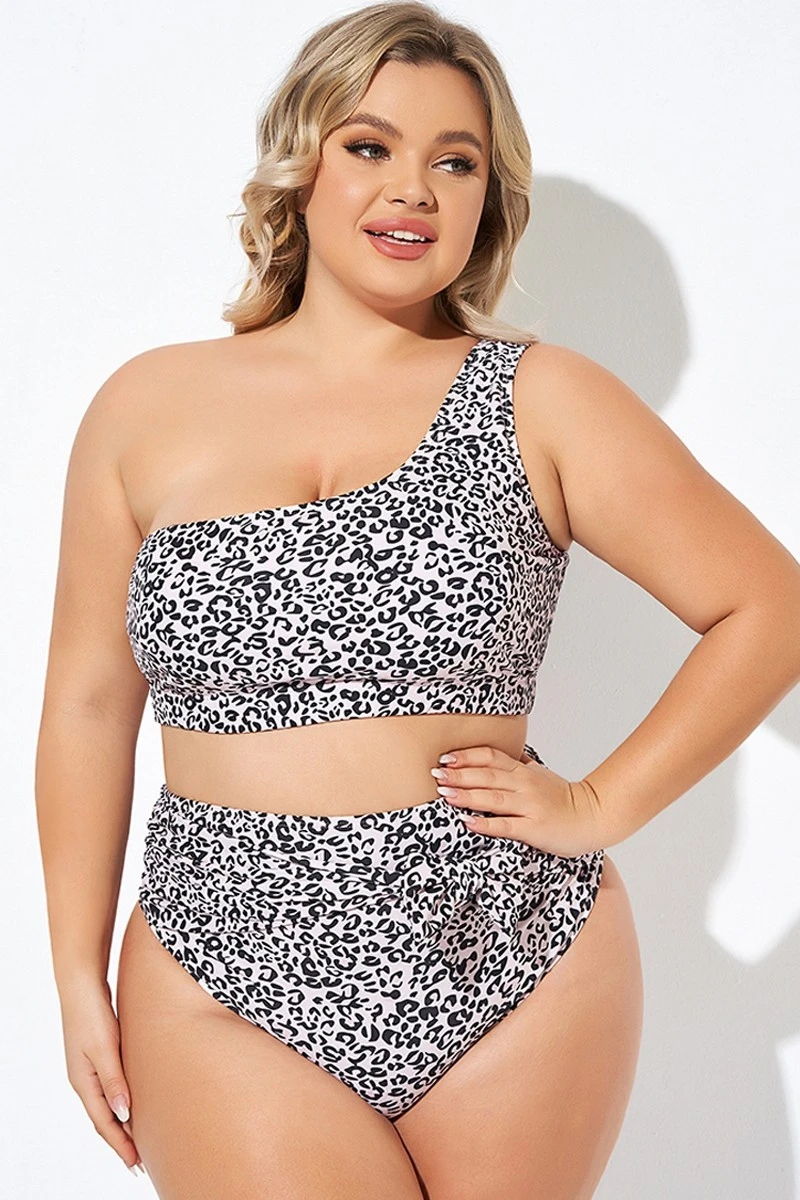 Leopard Print One Shoulder Women Bikini Top 4 Leopard Print One Shoulder Women Bikini Top - Image 4