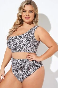 Leopard Print One Shoulder Women Bikini Top 11 Leopard Print One Shoulder Women Bikini Top -Bikini By Muse b debk136001 6