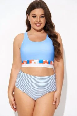 Multi-color Round Neck Racerback Bikini Top -Bikini By Muse b debk138001 4
