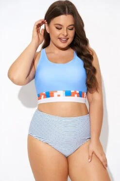 Multi-color Round Neck Racerback Bikini Top -Bikini By Muse b debk138001 5