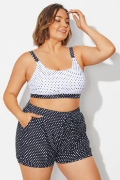 Plus Size Polka Dots Square Neck Bikini Top -Bikini By Muse b debk154004 6