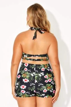 Floral Printed Mid Waist Women Boy Short -Bikini By Muse b debt001001 6