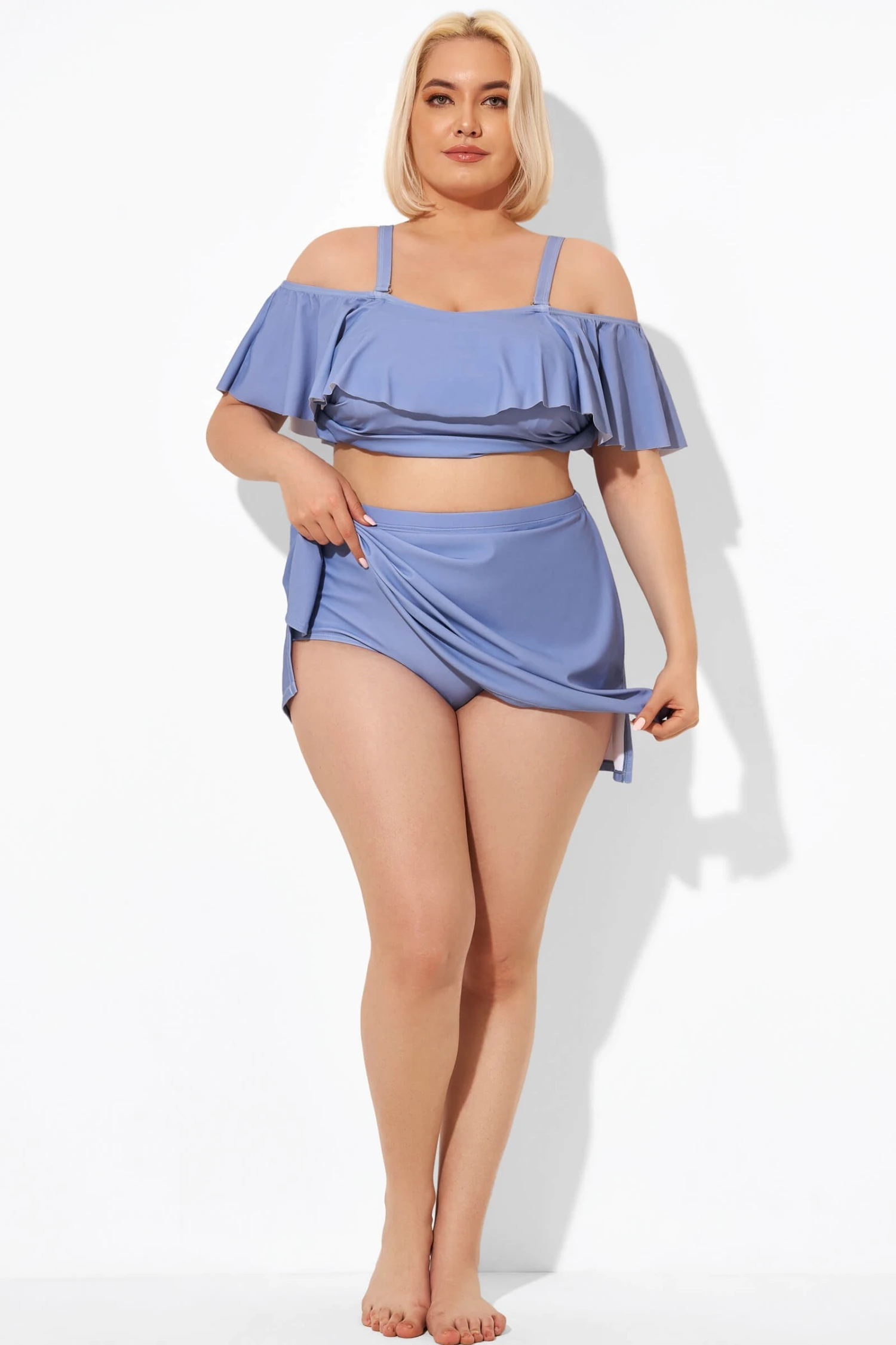 Blue Swim Skirt With Built In Brief 2 Blue Swim Skirt With Built In Brief - Image 2