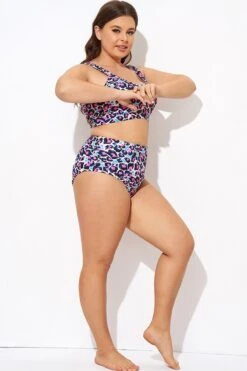 Peach Leopard High-waisted Bikini Bottom 7 Peach Leopard High-waisted Bikini Bottom -Bikini By Muse b debt006008 4