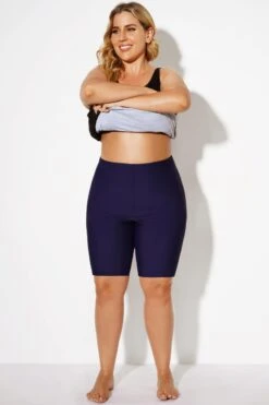 Navy Long Bike Swim Short Bottom -Bikini By Muse b debt010002 4