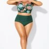 Green Elegant High Waist Swim Brief
