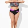 Black Pink Wrap Women High Waist Bikini Bottom