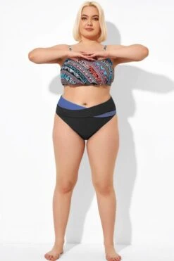 Colorblock Mid Rise Women Swim Bikini Bottom -Bikini By Muse b debt026006 44