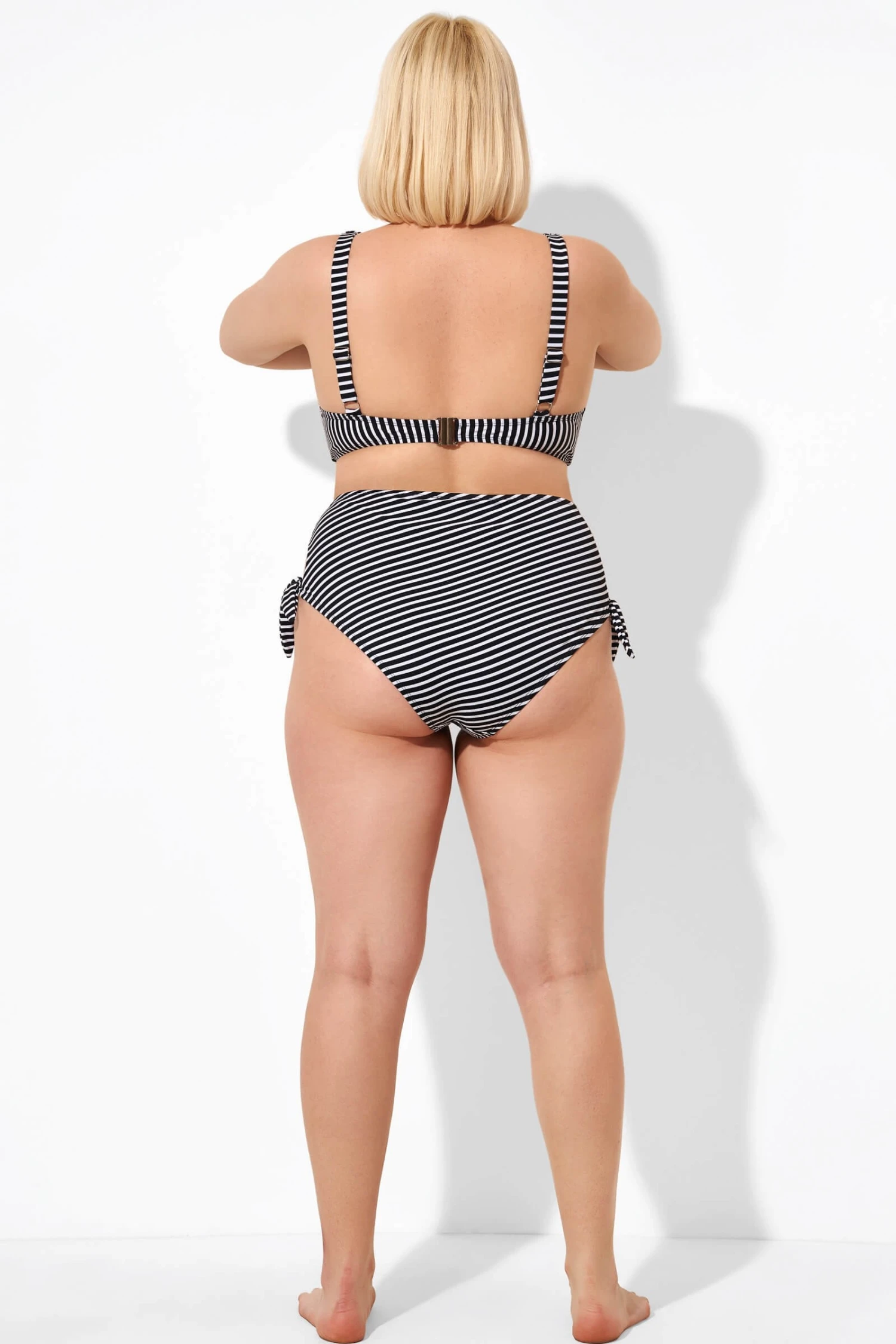 Black Stripe Side Knot High Waist Brief For Lady 3 Black Stripe Side Knot High Waist Brief For Lady - Image 3