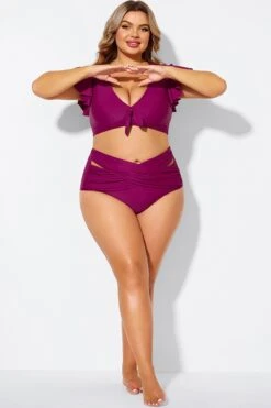 Purple Bandage Sexy Women Beach Brief -Bikini By Muse b debt029003 3