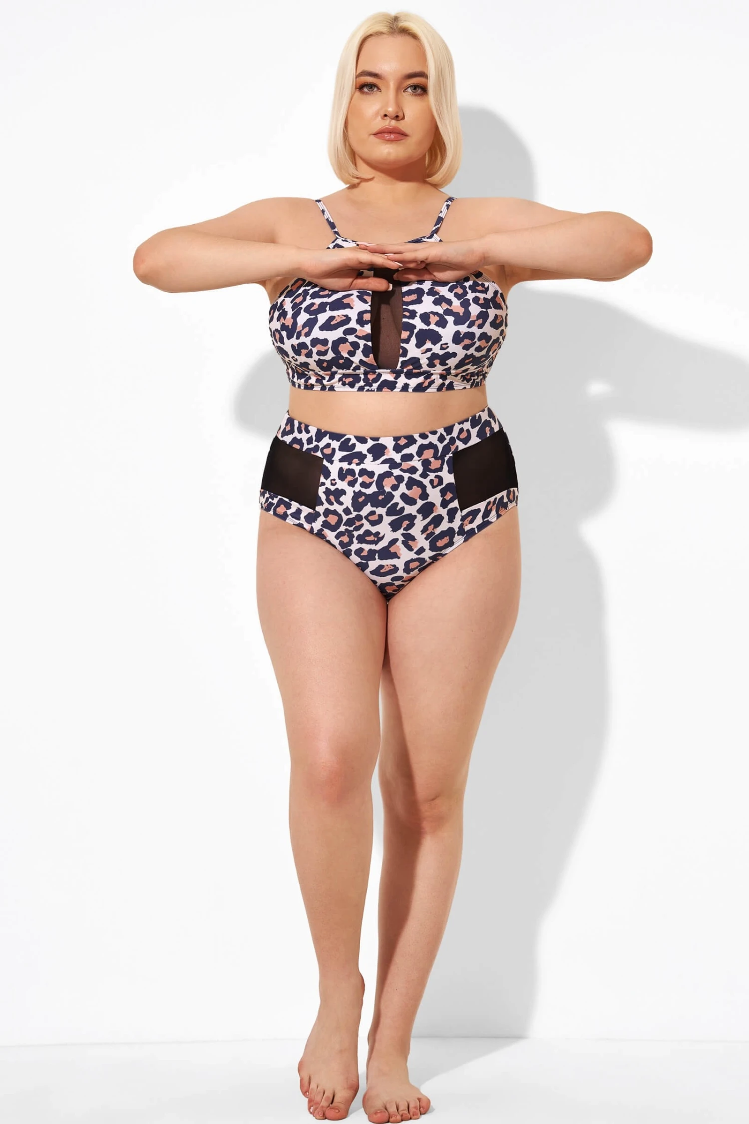 Leopard Mesh High Waisted Swim Bottoms 1 Leopard Mesh High Waisted Swim Bottoms