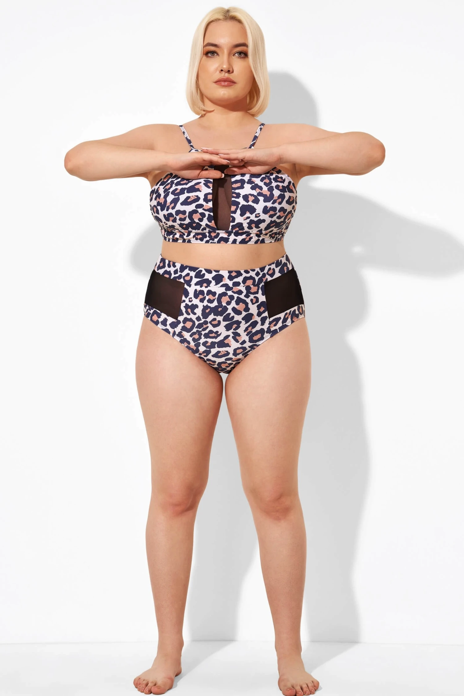 Leopard Mesh High Waisted Swim Bottoms 4 Leopard Mesh High Waisted Swim Bottoms - Image 4