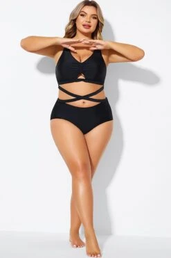 Black Tie Across Front Sexy Swim Bottoms -Bikini By Muse b debt061001 3