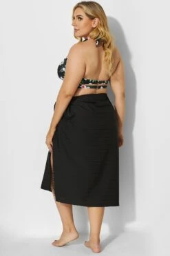 Sexy Side Tie Black Sarong Cover Up -Bikini By Muse b decu001 4