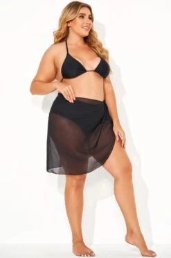 Black Women Short Sarongs Beach Wrap -Bikini By Muse b decu011 5