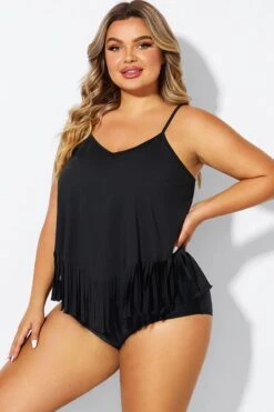 Black Plus Tassel Beach Camisole Beach Sarong -Bikini By Muse b decu037 4
