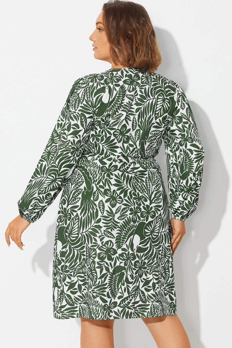 V-Neck Puff Sleeves Wrap Tie Side Cover Up 2 V-Neck Puff Sleeves Wrap Tie Side Cover Up - Image 2