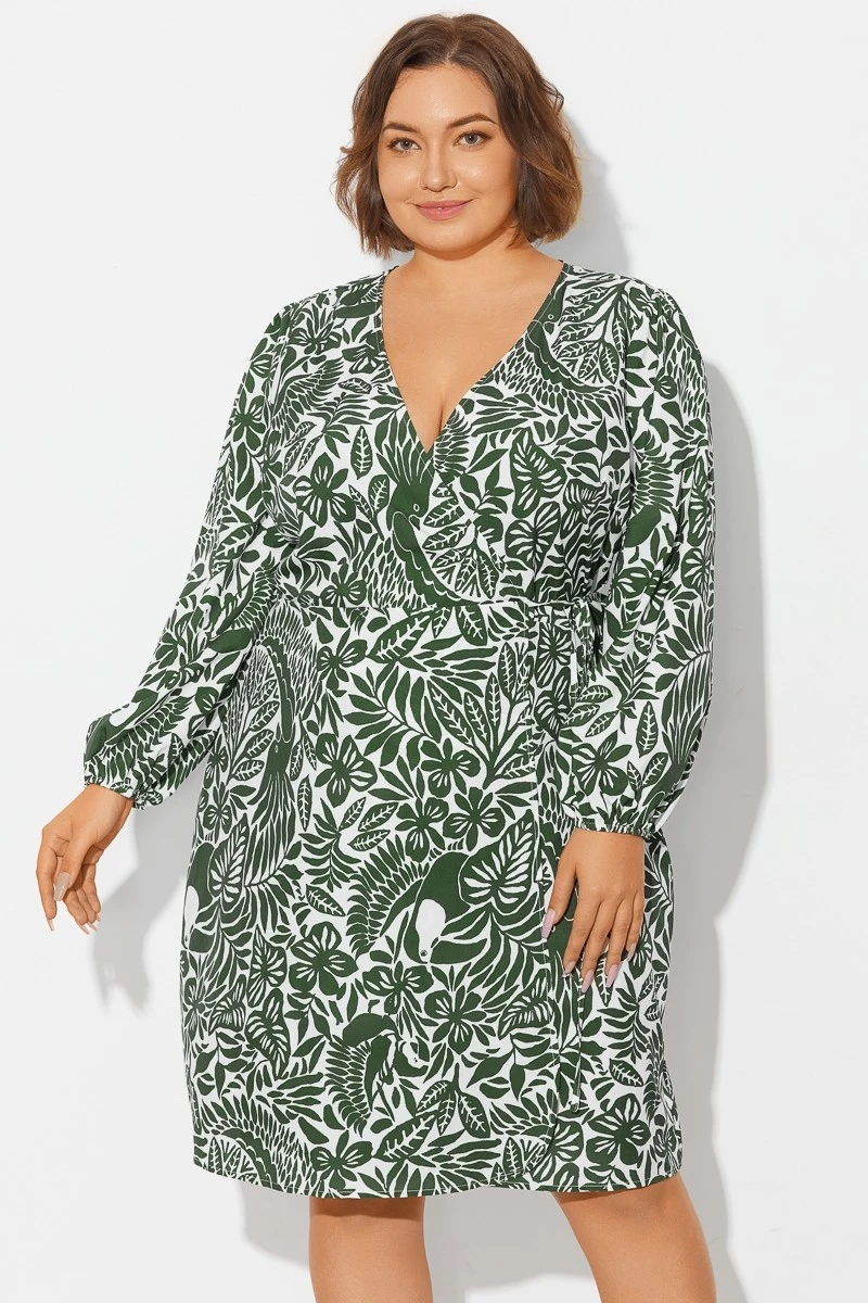 V-Neck Puff Sleeves Wrap Tie Side Cover Up 3 V-Neck Puff Sleeves Wrap Tie Side Cover Up - Image 3