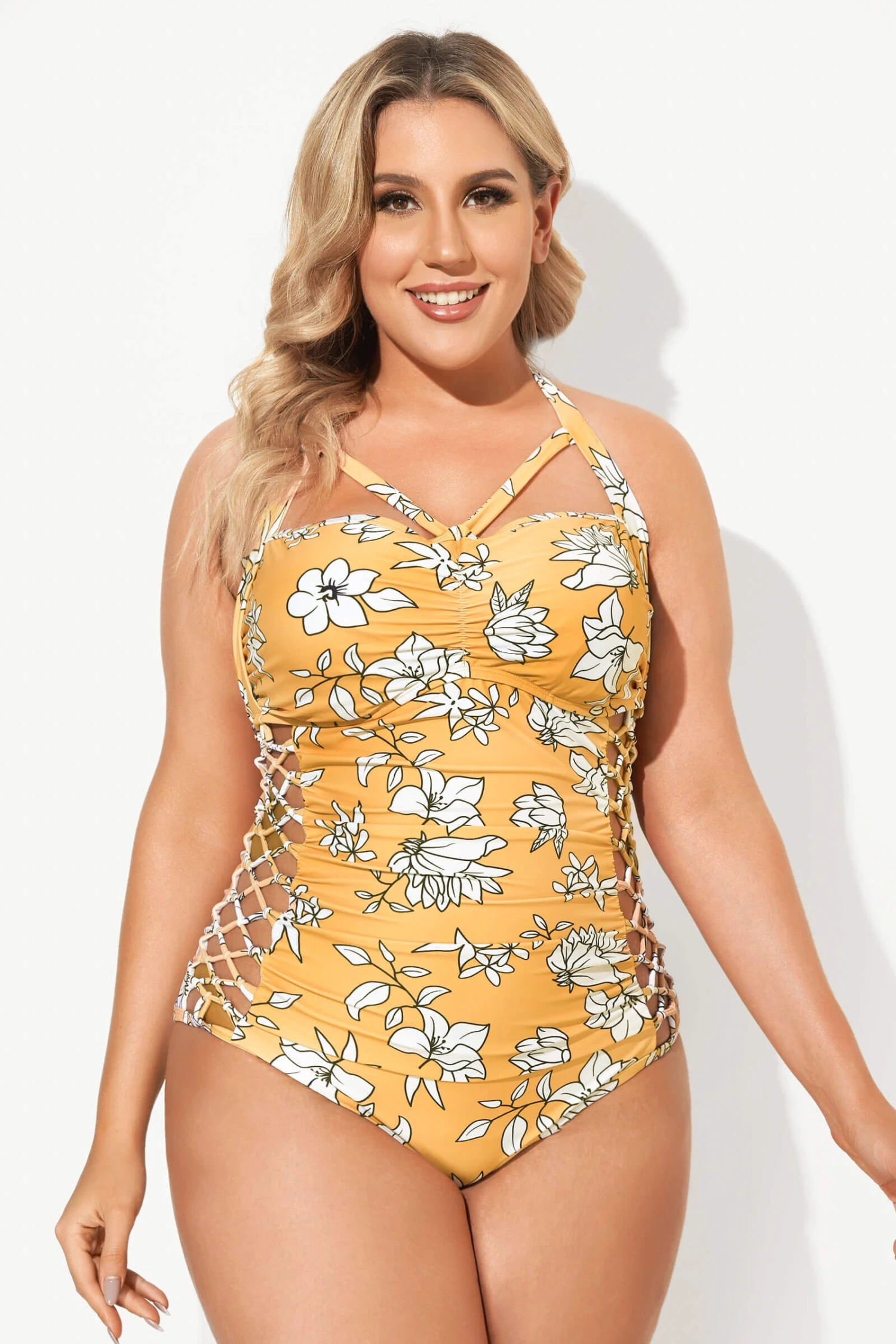 Flower Cut Out Underwire Party One Piece Swimsuit 1 Flower Cut Out Underwire Party One Piece Swimsuit