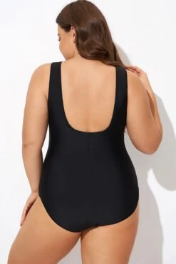 Square Neck Blue Electric Palm One Piece Swimsuit -Bikini By Muse b deop015006 2