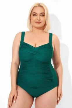 Green Tummy Control Modern One Piece Swimsuit -Bikini By Muse b deop042001 4