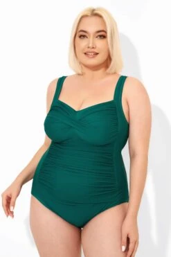 Green Tummy Control Modern One Piece Swimsuit -Bikini By Muse b deop042001 6