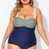 Sweetheart Neck Color Block One Piece Swimsuit