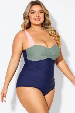 Sweetheart Neck Color Block One Piece Swimsuit -Bikini By Muse b deop097003 6