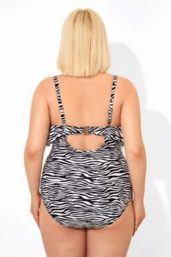 Zebra Print Scoopneck Sexy One Piece Swimsuit -Bikini By Muse b deop109001 2