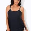 Black Classic Adjustable Stretch Straps One Piece Swimsuit
