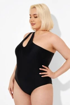Black Cut Out One Shoulder One Piece Swimsuit 10 Black Cut Out One Shoulder One Piece Swimsuit -Bikini By Muse b deop182001 5