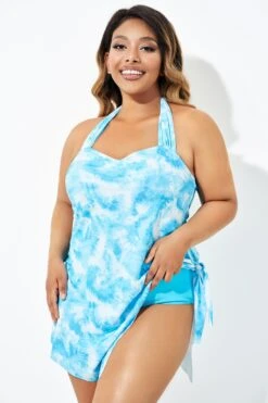 Blue Prints Layers Self-Tie One Piece Swimsuit 13 Blue Prints Layers Self-Tie One Piece Swimsuit -Bikini By Muse b deop192001 4