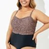 Black Leopard Tummy Control One Piece Swimsuit
