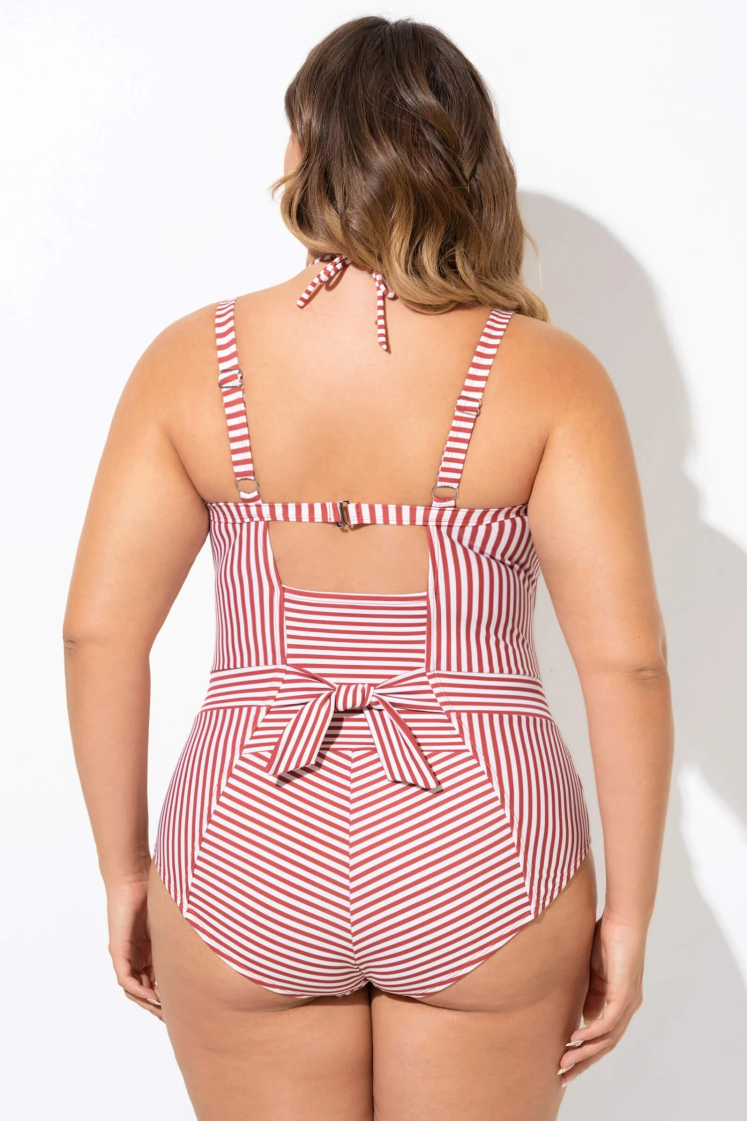 Vintage Red Stripe Underwire One Piece Swimsuit 2 Vintage Red Stripe Underwire One Piece Swimsuit - Image 2